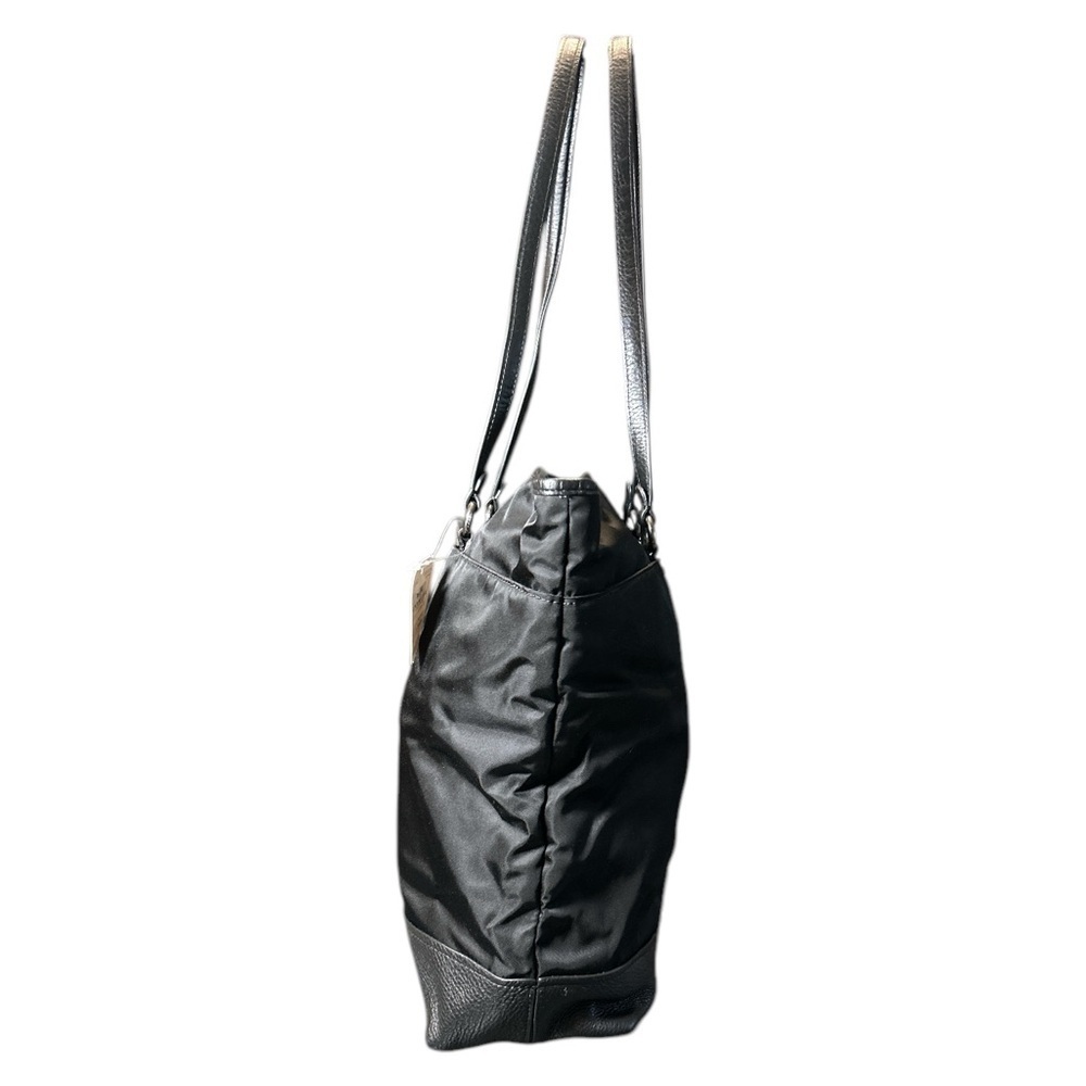 NWT Coach Nylon & Leather Black Tote Handbag F57903 Turnlock Carryall Purse - Picture 3 of 10